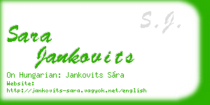 sara jankovits business card