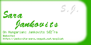 sara jankovits business card